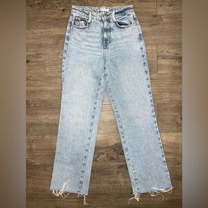 Zara Straight Leg Jeans with Raw Hem